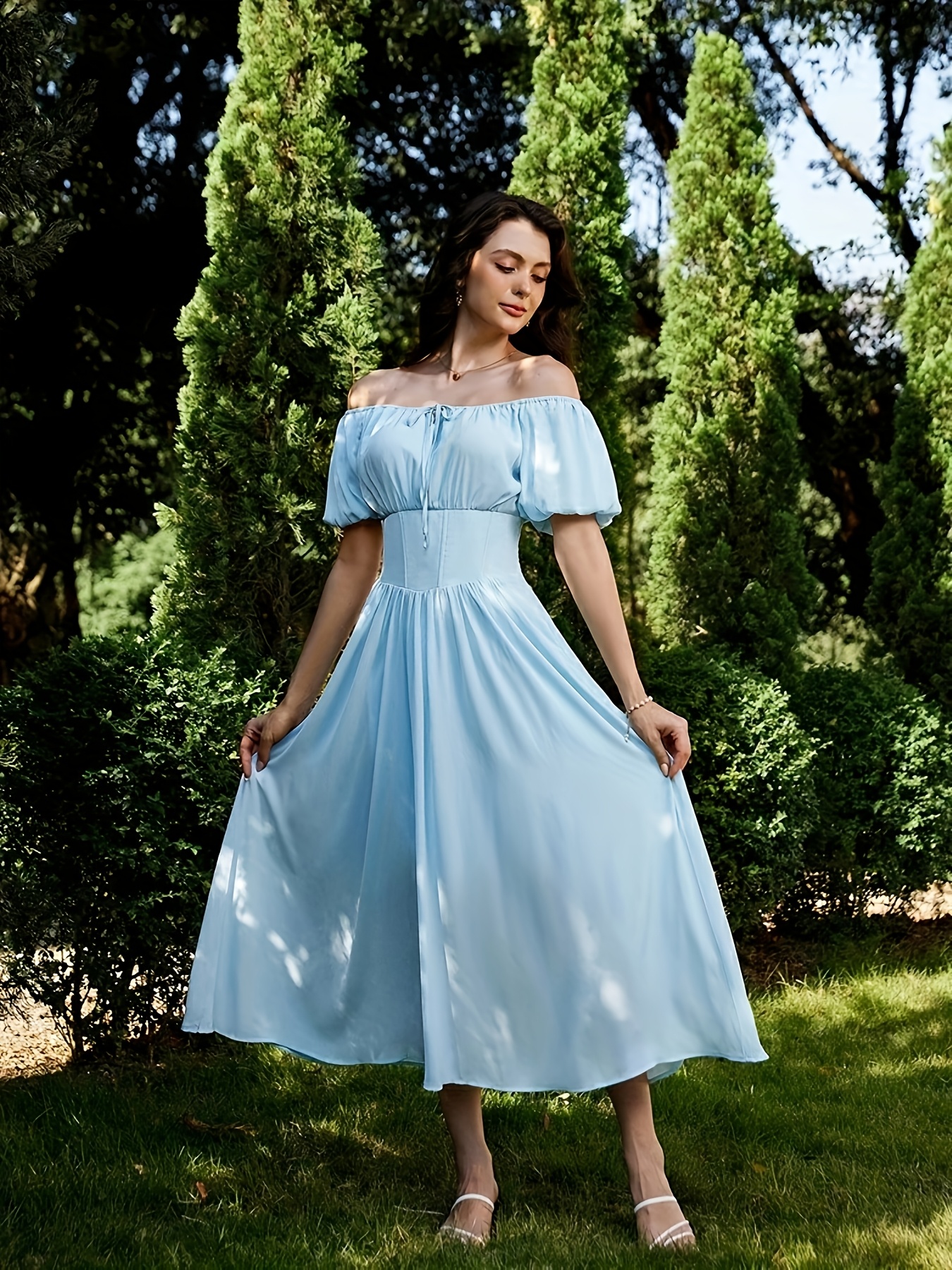 womens elegant drawstring waist renaissance ruffle sleeves - Temu