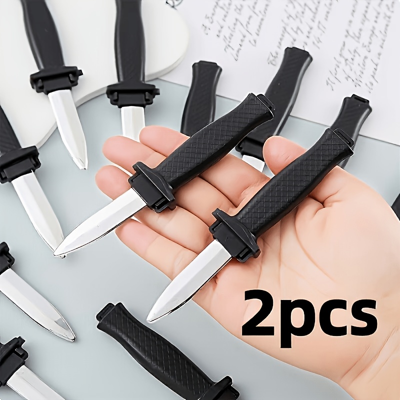 TEMU 2pcs/5pcs (Défauts mineurs) Mini version d'accessoires de mutilation du visage, couteaux de télescopiques, couteaux de à ressort, accessoires de