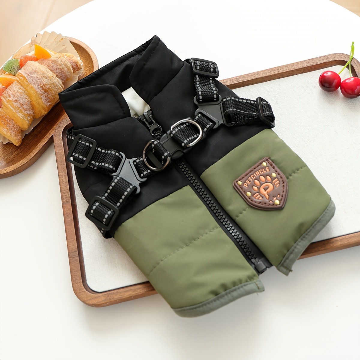 TEMU Pet Clothes Autumn/winter New Arrival Cool Claw Color-block Vest For Small Dogs, Puppies, And Cats, D-ring Leash Zipper Outdoor Top