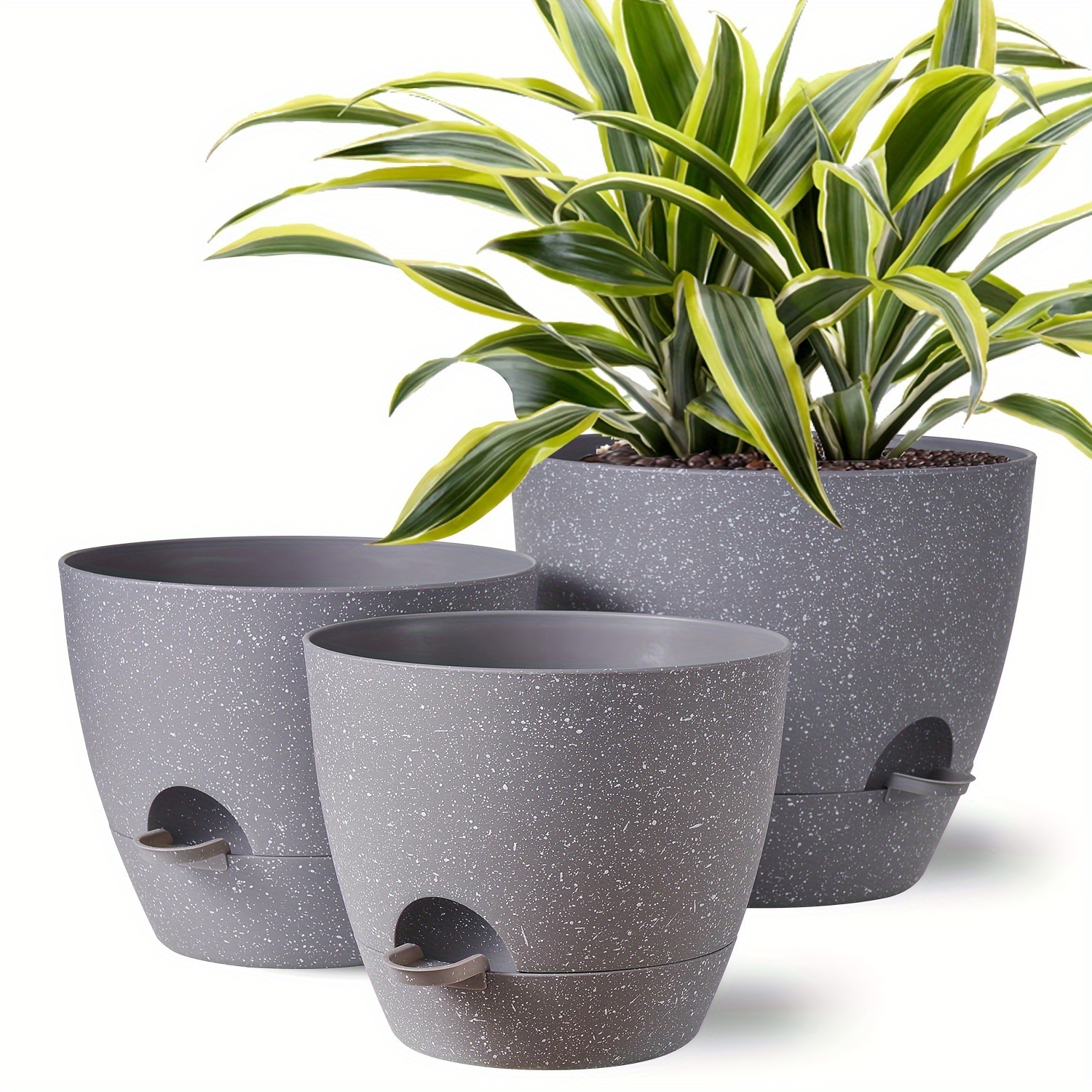 

Self-watering Plant Pot, 12-9 Inch With Drainage Hole,