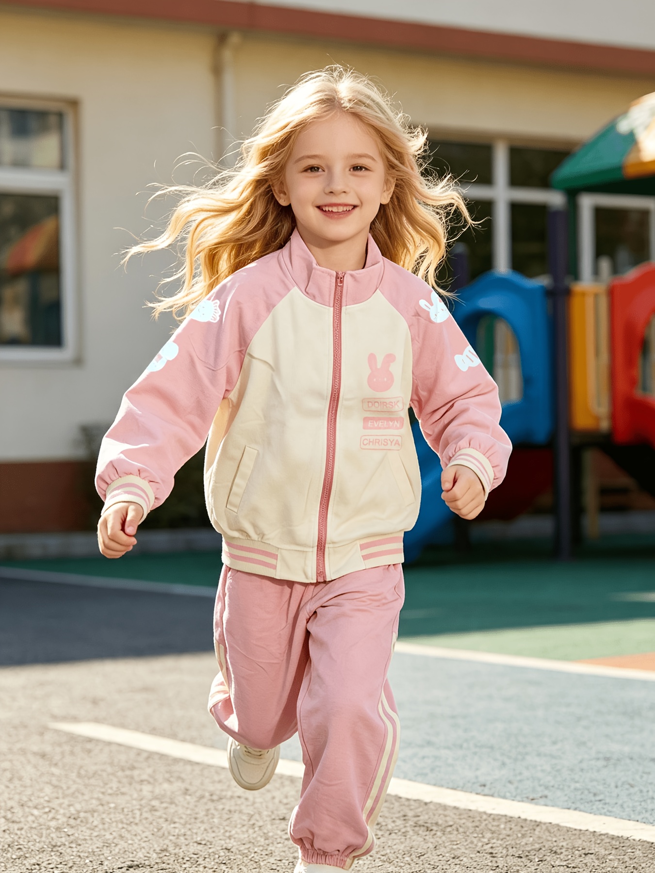 Girls' Baseball Uniform Set with Casual Jacket and Pants
