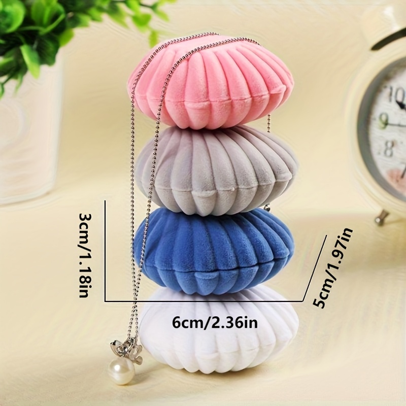 Shell-shaped Velvet Jewelry Earring Display Box