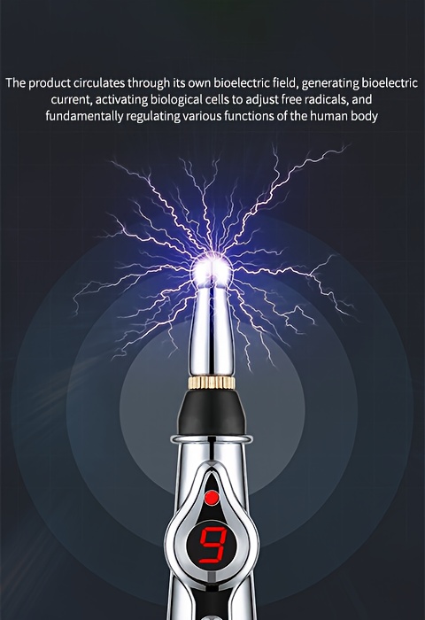 New Model: a Portable Silver Massage Pen with Battery, Acupuncture Pen for Point Massage.