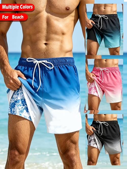 mens quick dry swim trunks 2 in 1 with built in lining belt loop pocket compression liner shorts lightweight surf shorts suitable for swimming beach vacations and gym use