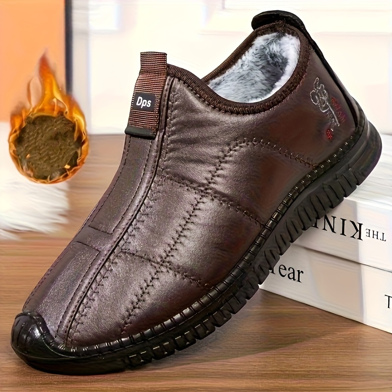 mens fleece lined dress boots Men's Fur-Lined Combat Dress Boots