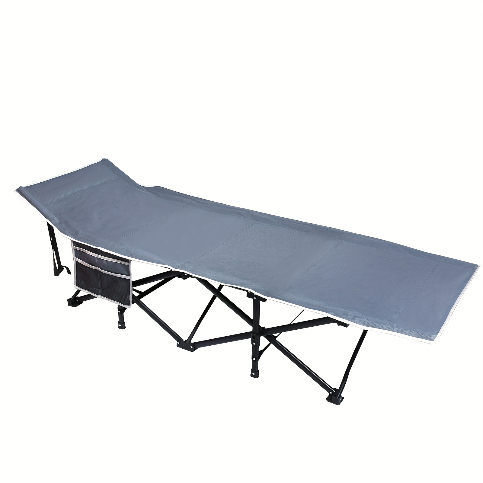 Aweioo Portable Folding Bed, Folding Bed Foldable Guest Bed For Adults, Ideal For Travel, Garden Balcony 190x70x35cm, 250 Kg Load Capacity, With Side Pockets And Transport Bag