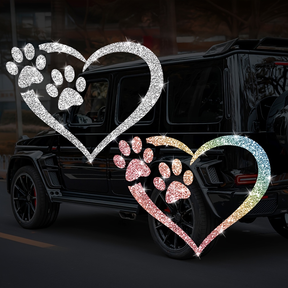 

1pc Dog Paw Car Car Reflective Car And Personalized Laptop Motorcycle