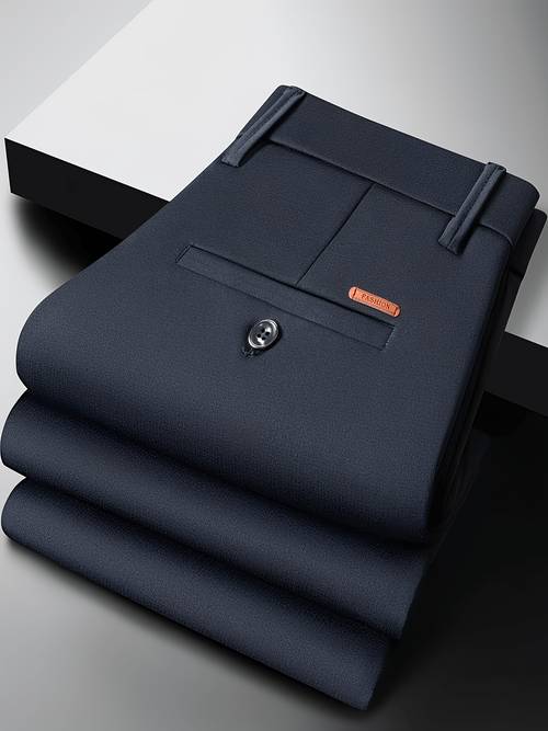 new mens business casual dress pants high wrinkle resistant cool and breathable light business corporate office work uniform suit pants matching silky fiber fabric dress pants for men