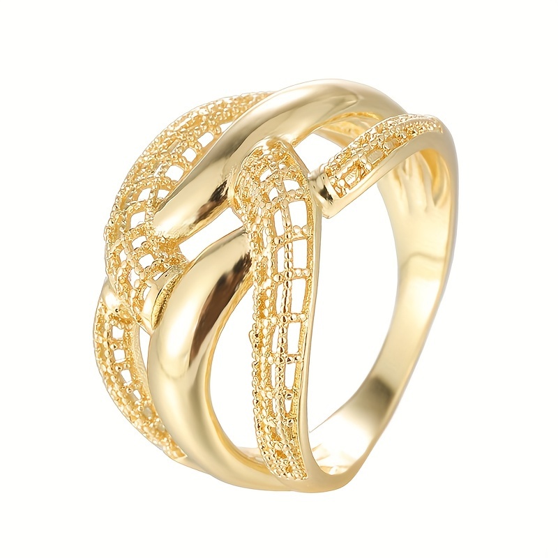 Stylish Women's Thread Entwined Ring with Cut-out Design