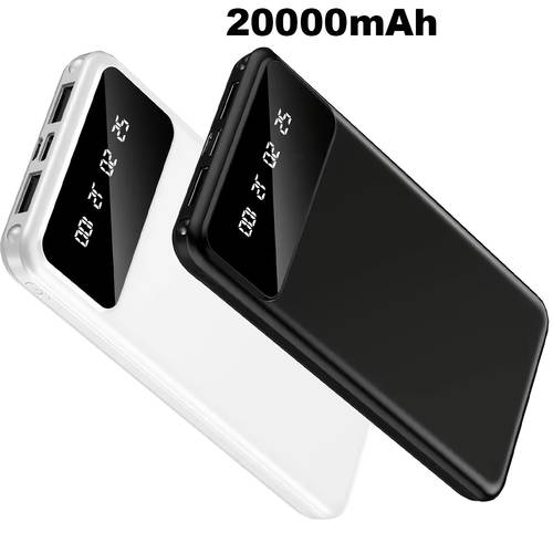 large capacity mobile power supply 20000mah 5v2 1a portable usb charger led display for ios devices 2 output type c micro input safe and stable polymer lithium battery