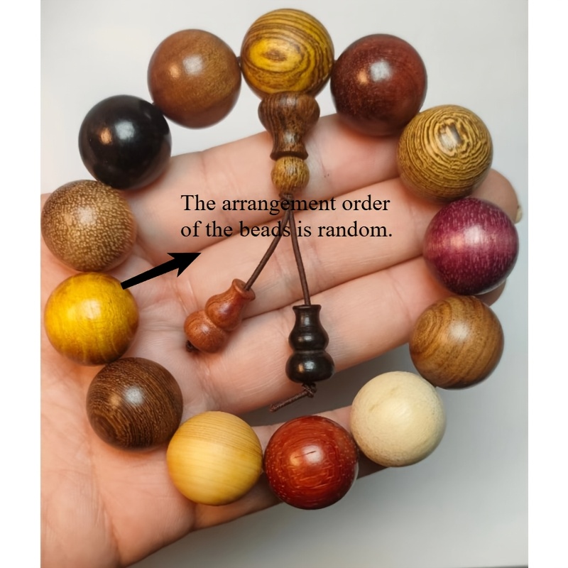 Natural Multi-Wood Beaded Bracelet for Men & Women, Handmade