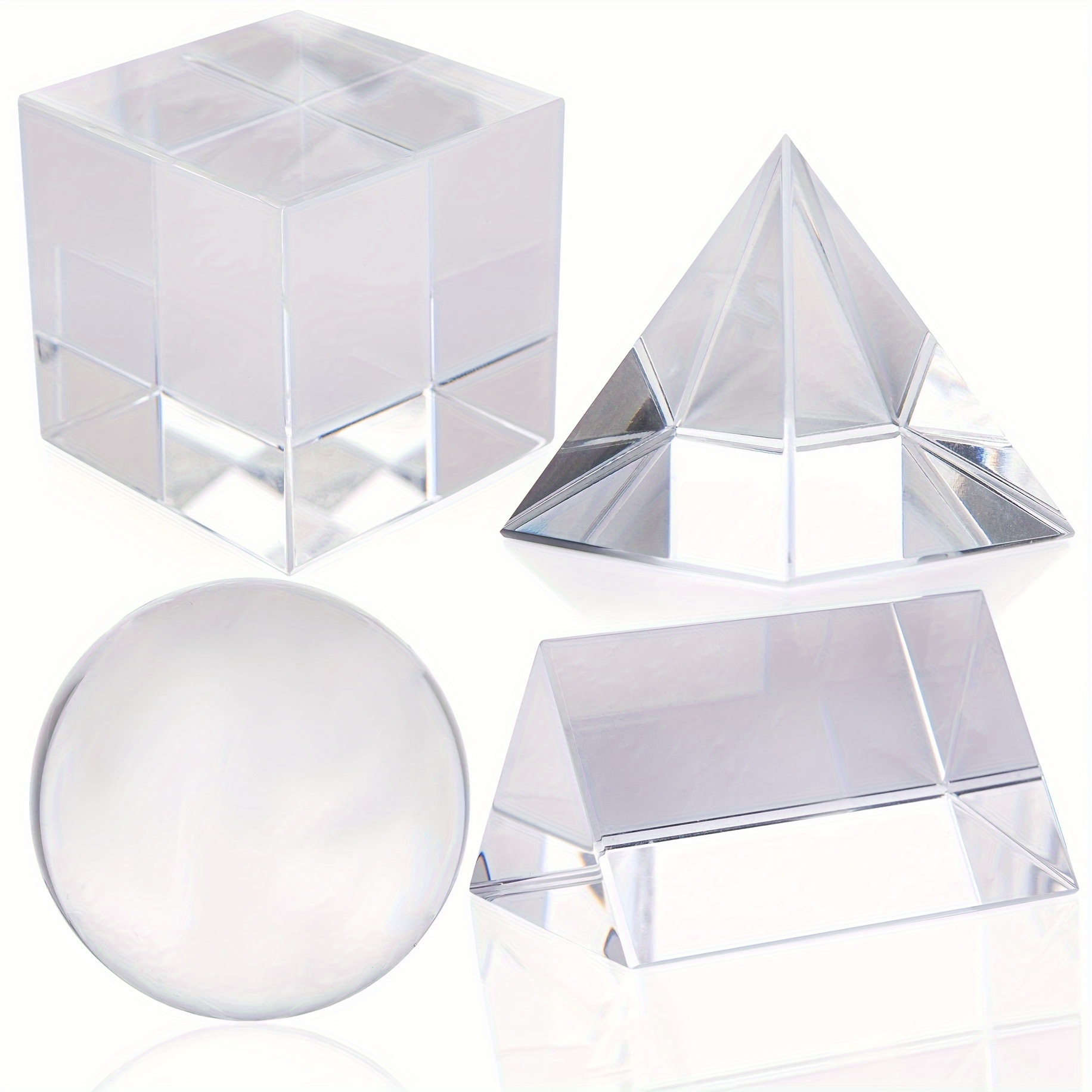

K9 Optical Crystal Prism Set Of 4, Glass Prisms For Education, Physics, Experiments, And Photography