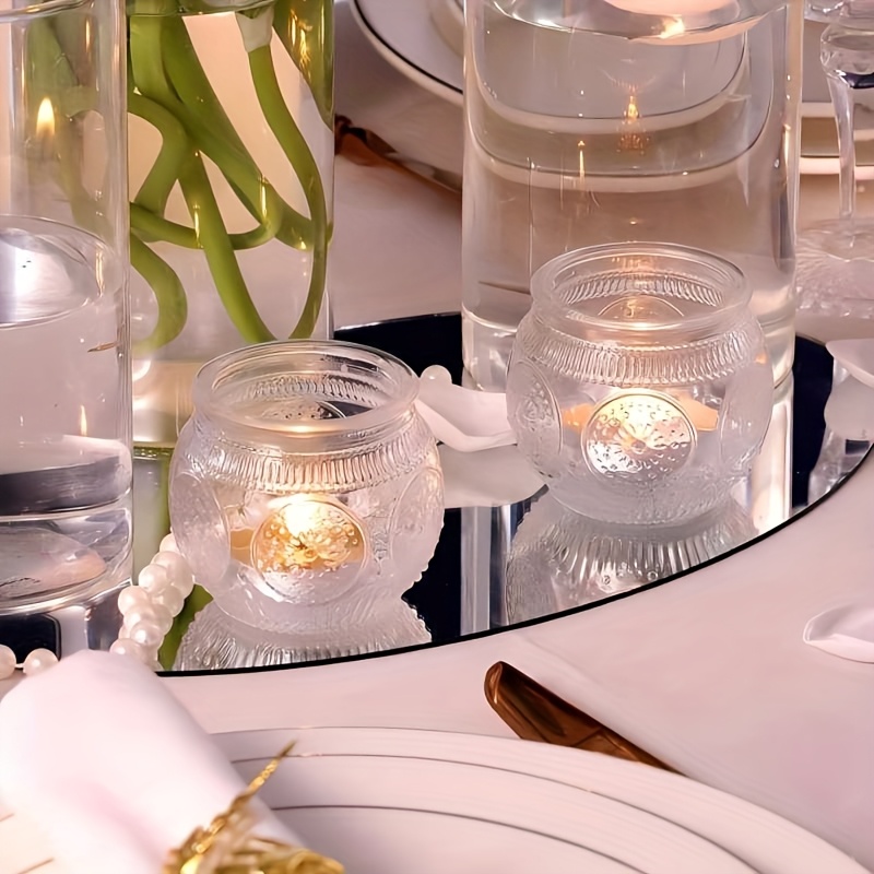 6 Stück Glas Votivkerzenhalter - Mit Sonnenblumen-Muster Für Deko