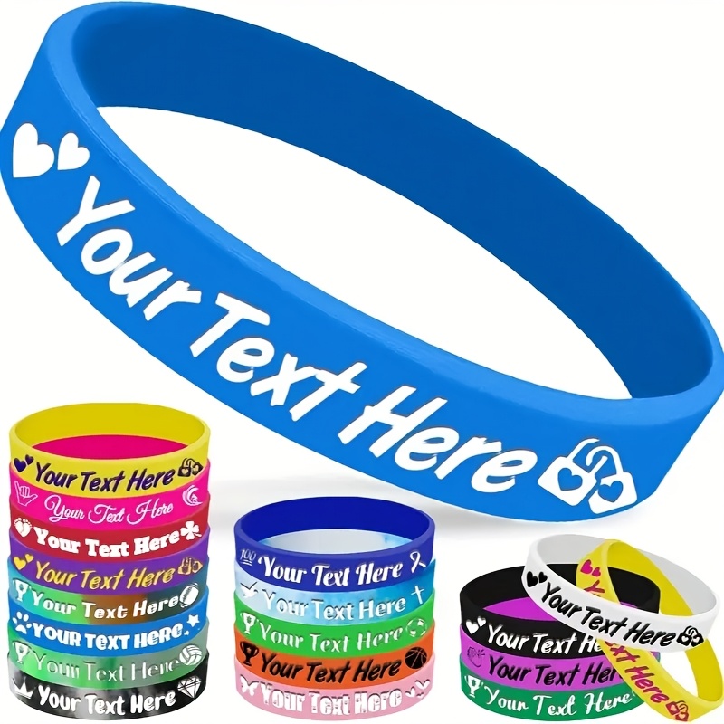 17pcs Custom Engraved Durable Silicone Wristbands for Women