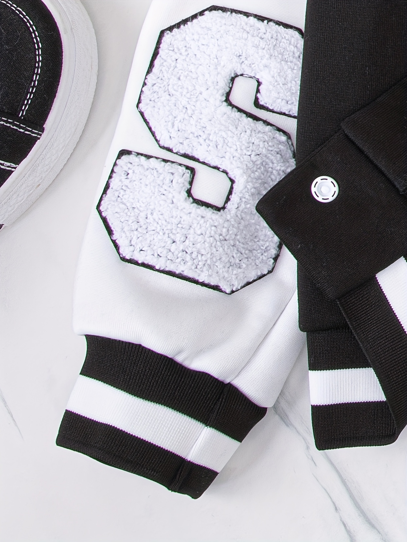 Girls' Vintage Puzzle Letter Patchwork Baseball Jacket