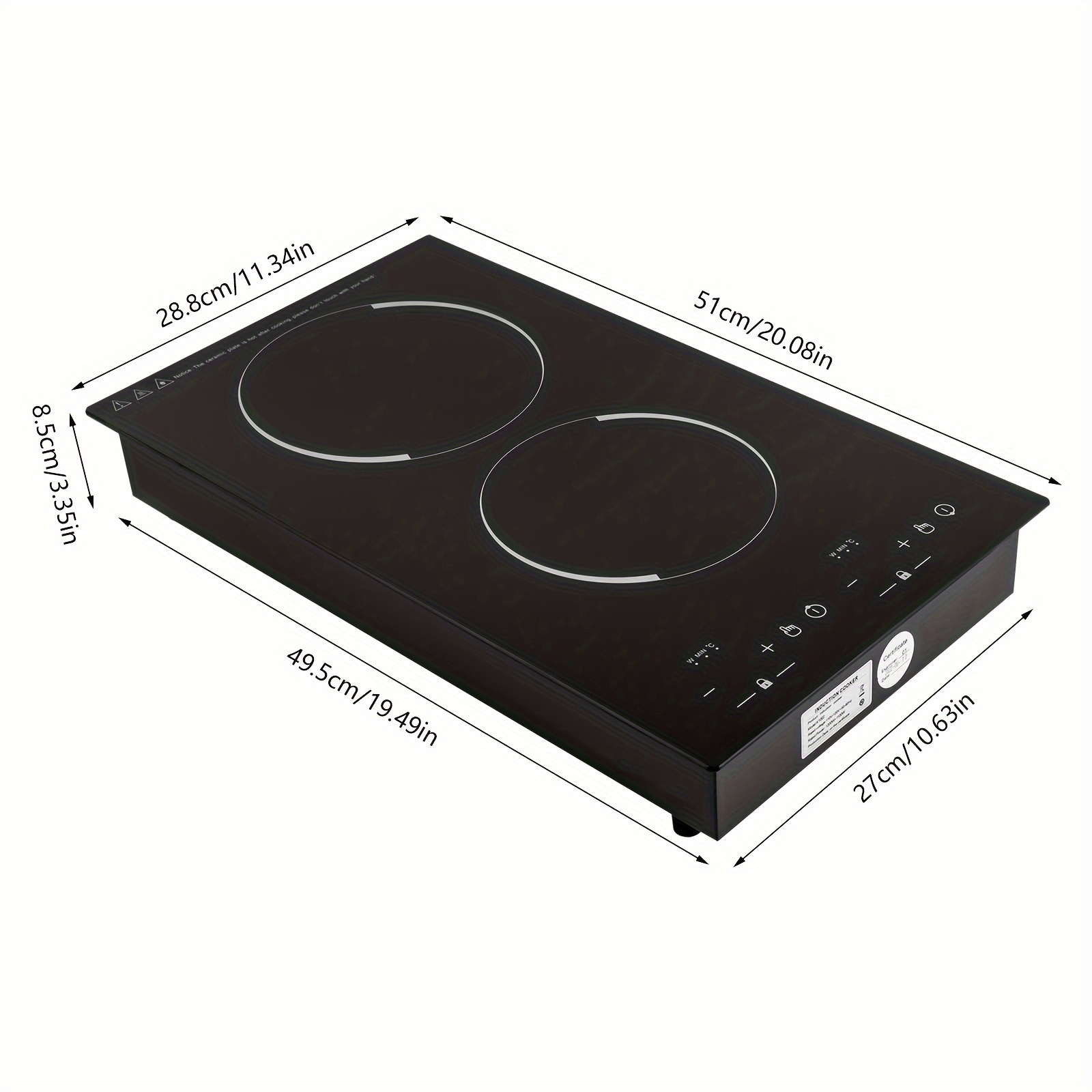 Modern Double Induction Cooktop Portable Induction Cooker Black