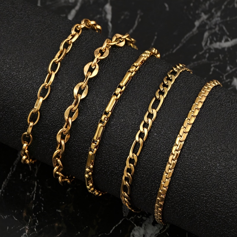 TEMU 5/6pcs Fashionable Men' Steel Bracelets, Simple 's Hip-hop Friend Layered Bracelet, Gifts For Women, Men