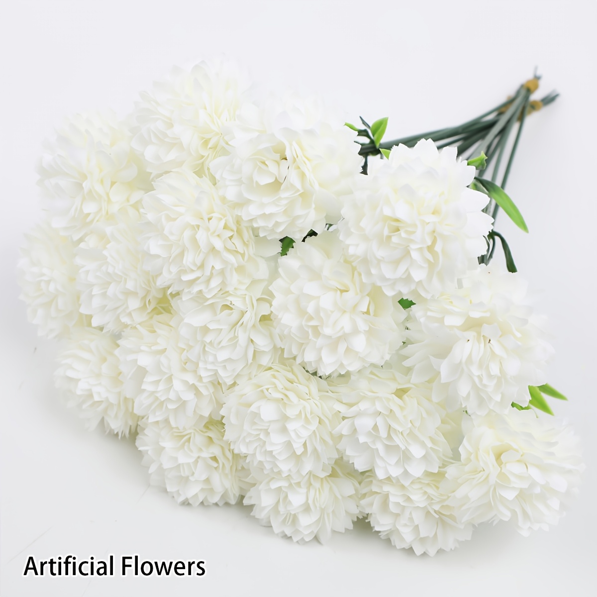 Image of 16pcs Artificial Chrysanthemums - Maintenance-free Fake Flowers For Decor, Multi-colors (white, Red, Pink, Blue, , Yellow, Green) Home, Wedding