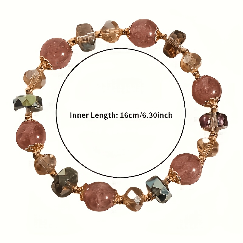 4pcs Bohemian Style Amethyst Beaded Bracelet Set with Dangling Charms