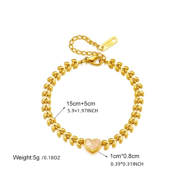 18K Gold Plated Heart Bracelet, Elegant Design for Daily Wear