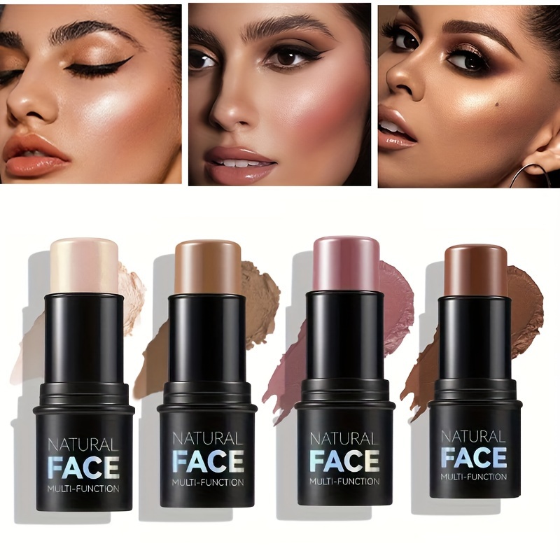 

Multi-functional Face Makeup Sticks, Creamy Highlighter, Concealer, Blush, Contour Shades, Easy Blend, Natural Finish, Long-lasting Contouring And Highlighting Kit