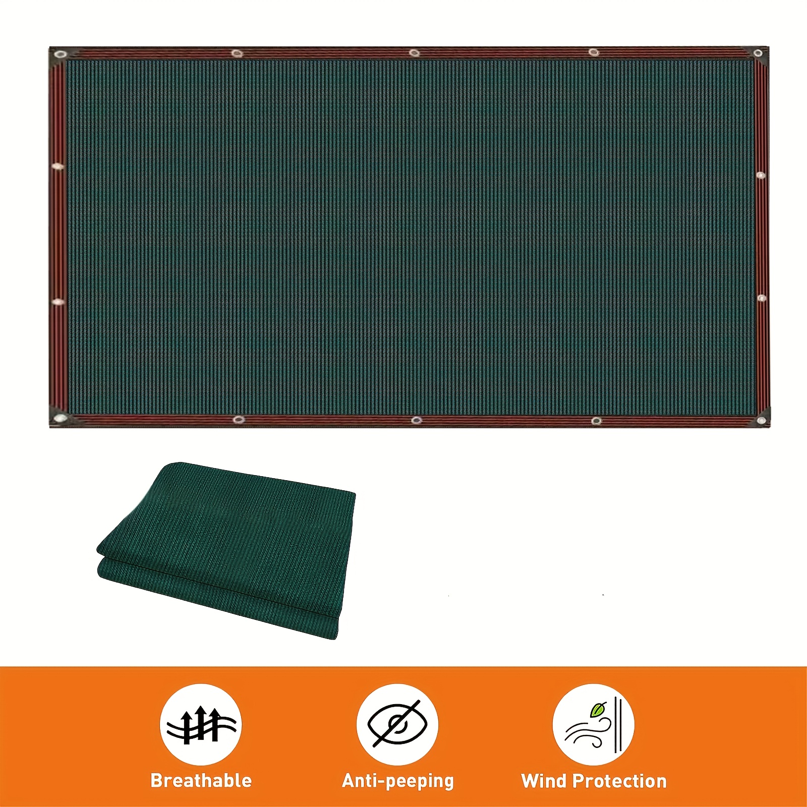 TEMU 1pc, Privacy Fence Screen Heavy-duty Windshield Fence Mesh Fabric Sunshade Mesh Cover, Suitable For Outdoor Wall Garden Courtyard Swimming Pool