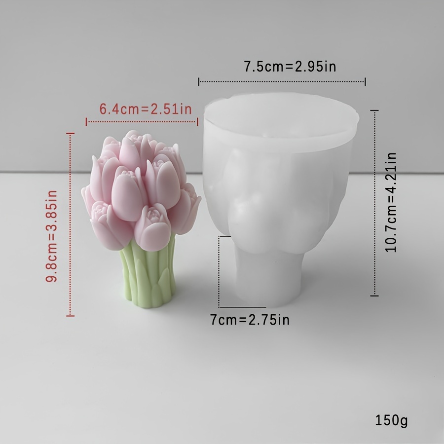 E-shop 3D Tulpenstrauß Silikonform für Aromatherapiekerzen - Bastelwerkzeug & Zubehör