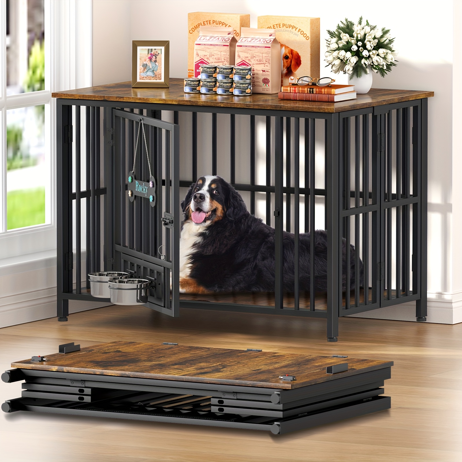 Caphaus Small Wire Dog Cage CAPHAUS Foldable Dog Crate Wire