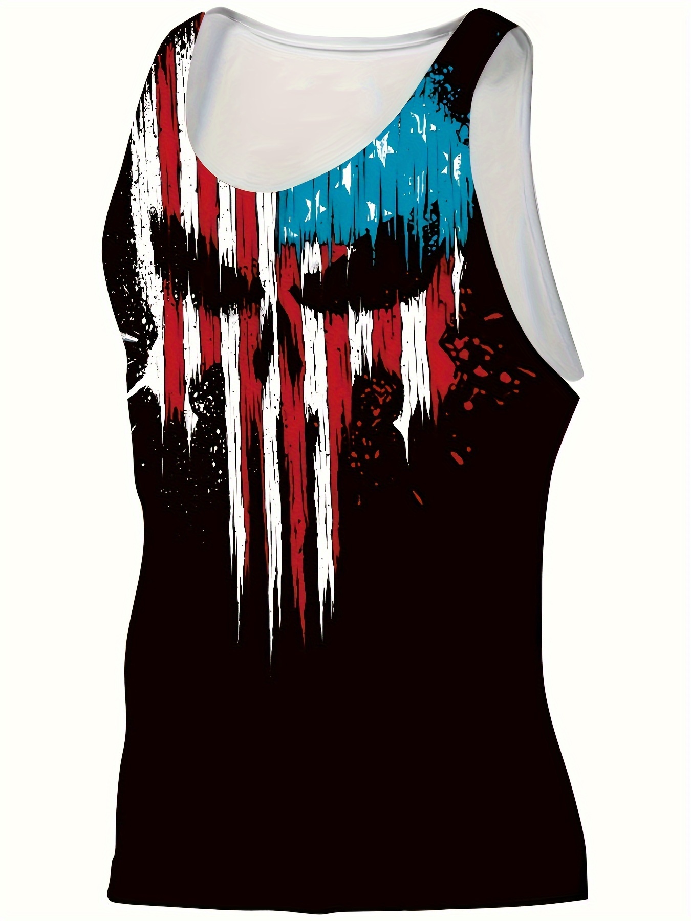 creative skull print comfy breathable tank top mens casual stretch sleeveless t shirt for summer gym workout training basketball multicolor 2