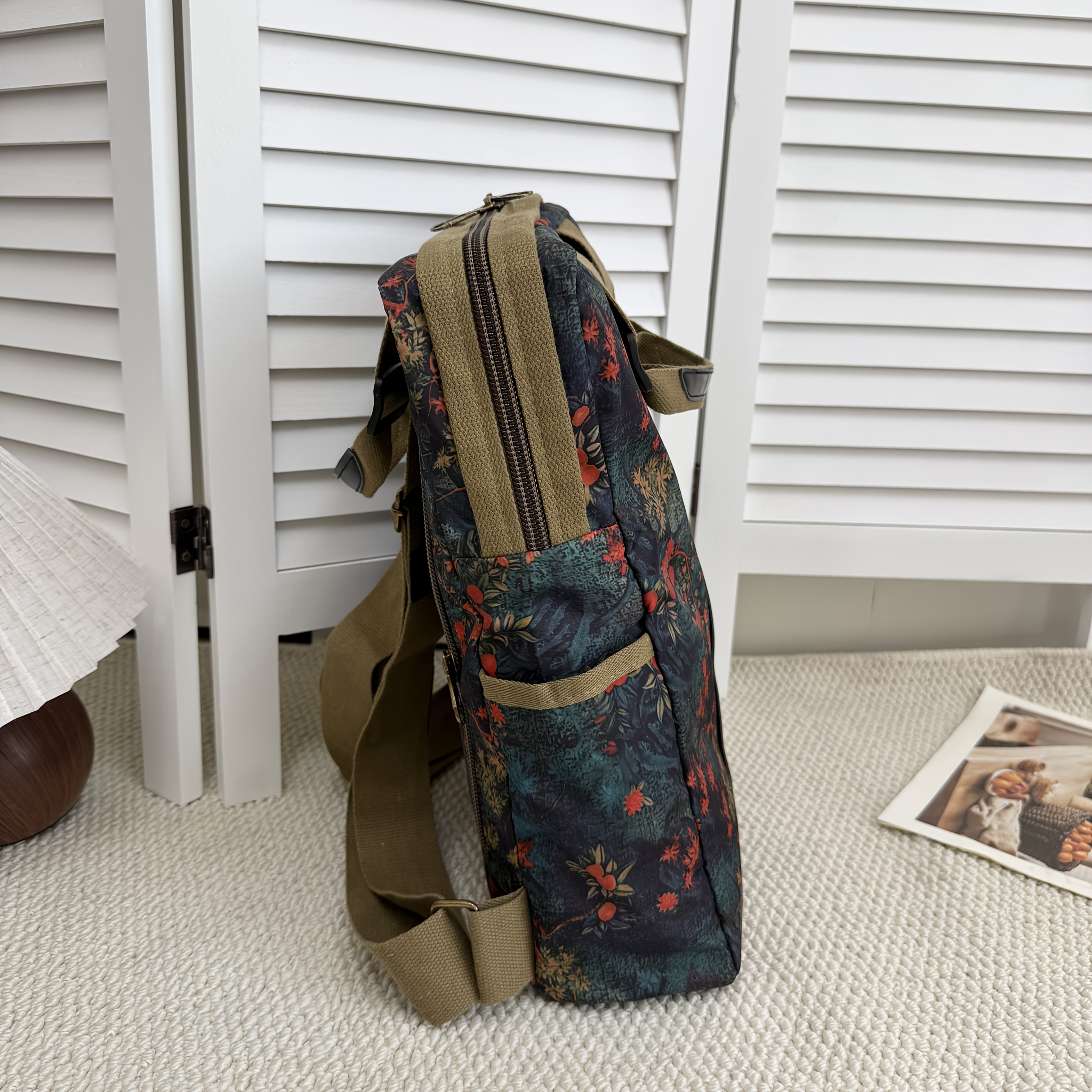 Mochila de mano retro de gran capacidad, versátil y de estilo étnico moderno para mujer y hombre, fácil de usar y a la moda