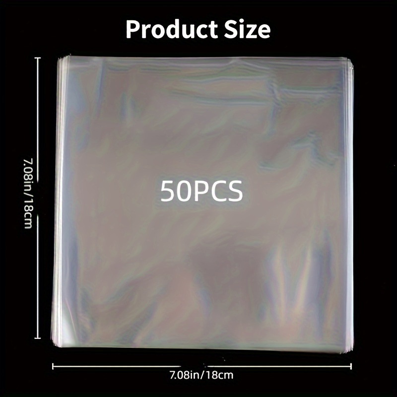 Image of Pack Of 50 Sheets Of Clear Cellophane, 7x7 Inch 5.3 Cellophane, For Arts And Crafts Decoration