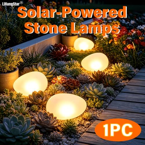 item picture solar powered smart lights outdoor landscape lights pebble shaped decorative lights suitable for lawns patios and garden accent lights solar path lights courtyard ground lights