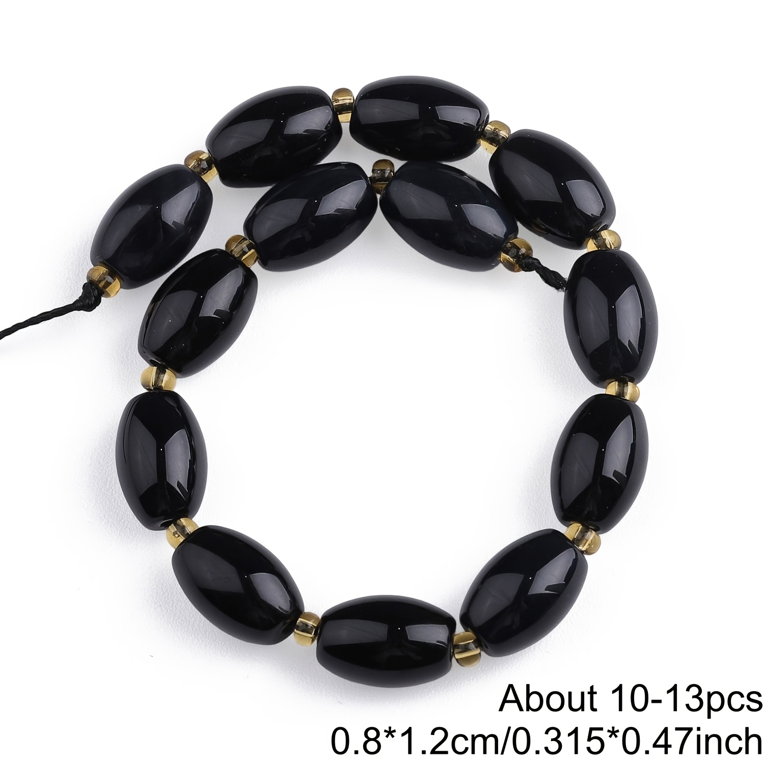 TEMU Cuentas de pepita de de ónix natural - 8x12 mm, piedra adecuada para hacer joyería DIY, cuentas para pulseras y collares, natural para surtidos