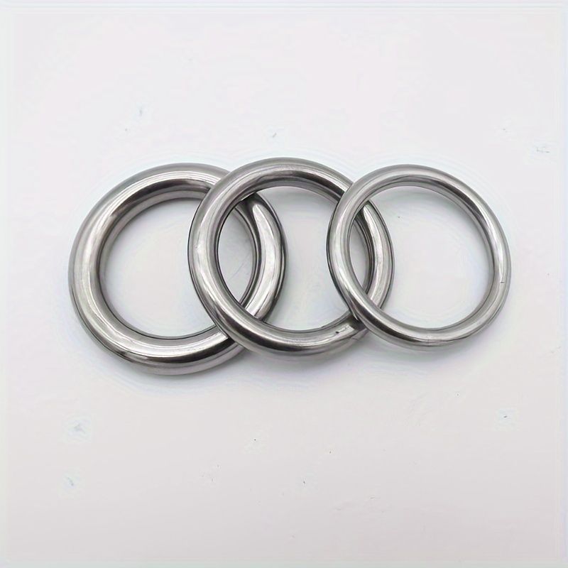 

3pcs, Stainless Steel Solid Circular Rings, Seamless Welding Circular Ring, Pet Ring, Decorative Ring O-shaped Ring