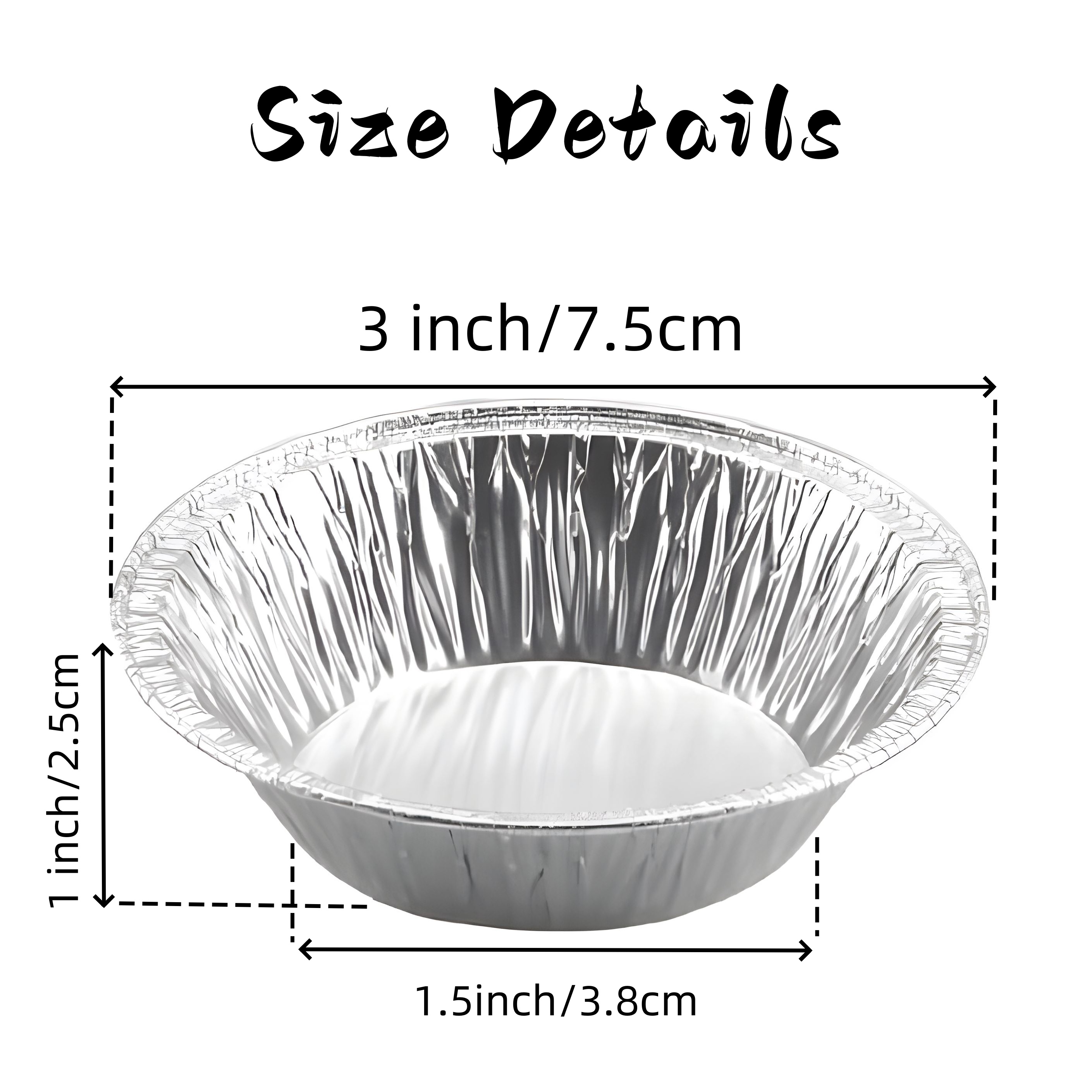 Nonstick Aluminum Foil Egg Tart Molds 7.62 Cm Disposable Mini Pie