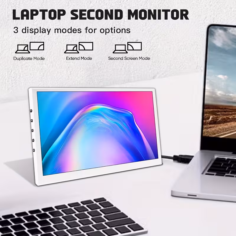 7 пренослив usb монитор - lcd екран со osd , 300nits hdr, без потреба од драј за , лаптоп, pc, tv box - компактен гейминг/презентационски/домашно кино екран (7, usb-c, компатибилен), аксесоар за , стилски безрамков дизајн, јасна квалитет на сликата Детали за производот 2