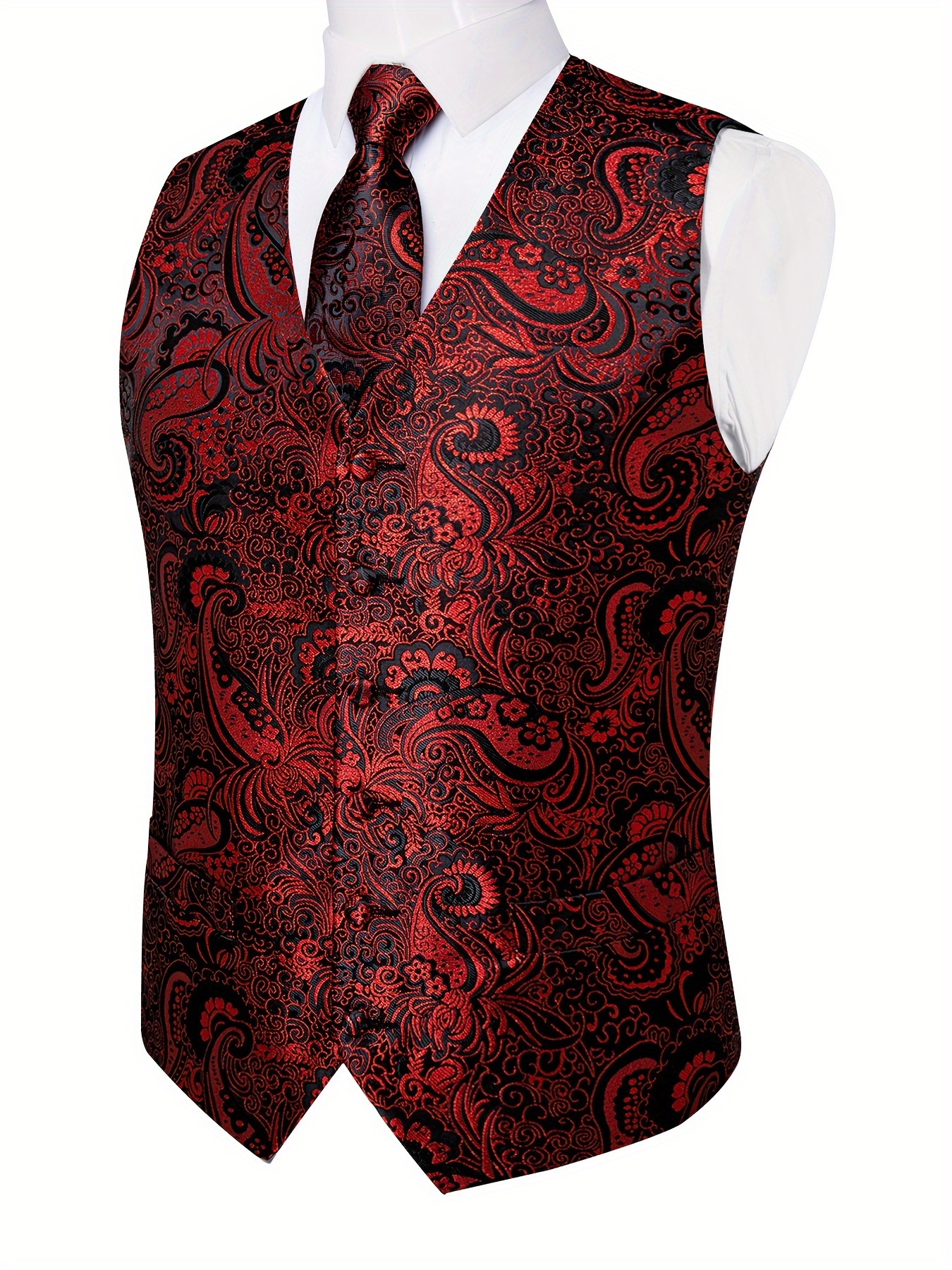 Brandon Michaels Retro Paisley tuxedo vest w/longtie