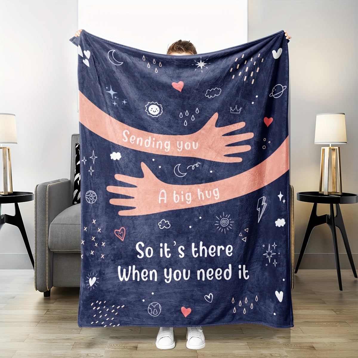 

Sending You A Big Hug: Comforting Blanket - Suitable For , , And Adults