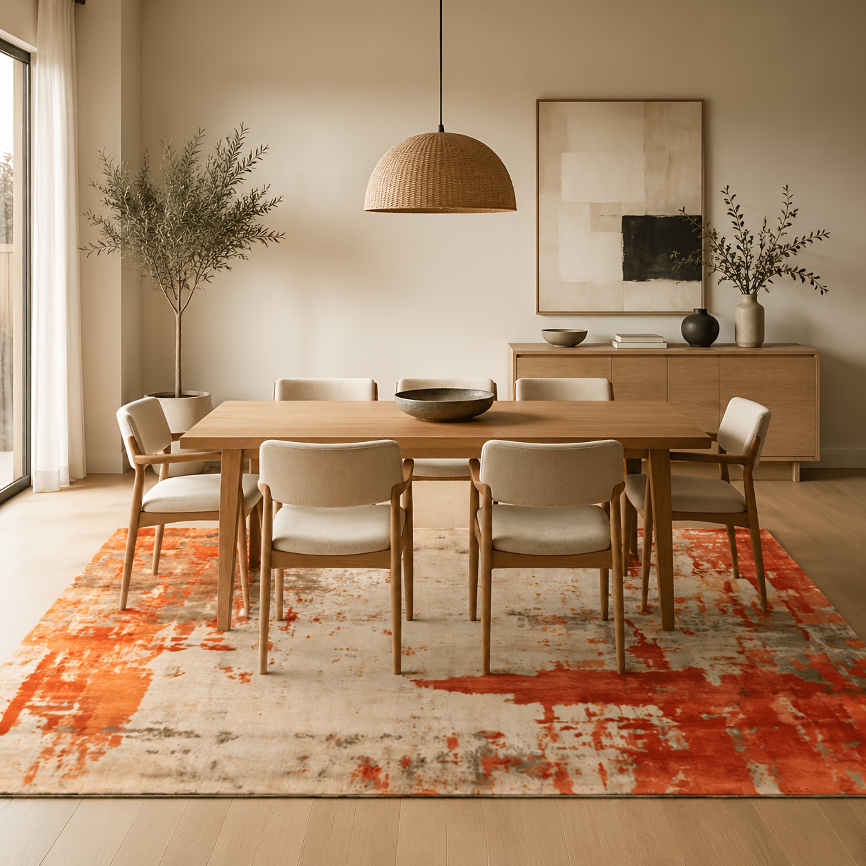 TEMU Tayagxg Abstract Rug Suitable For Living Room & Bedroom - Thick Pile With Tones On Beige Base, Non-slip Backing, Machine Washable Floor Mat,