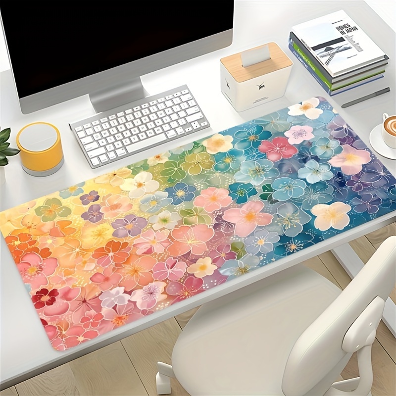 

Floral Design Large Mouse Pad - Non-slip Rubber Base, Durable Desk Mat For Gaming & Office, Natural Rubber Oblong Mousepad With Non-slip Feature, Ideal Gift For All - 1 Pc