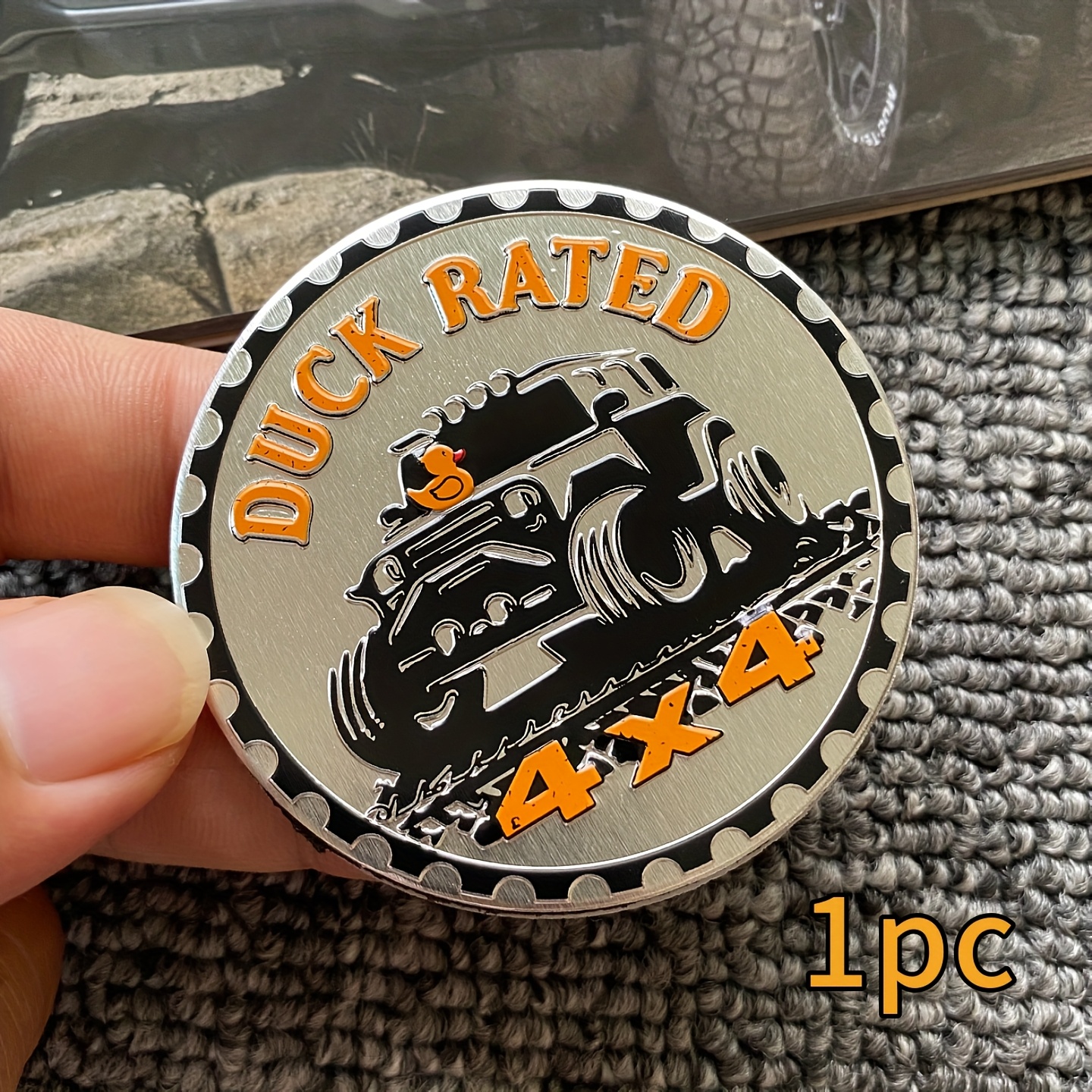 TEMU 1 3d Stereoscopic Duck Rating Metal Car Sticker Universal Modified Off-road Vehicle Metal Badge Decorative Sticker Tail Label Suitable For Cars, Trucks, Motorcycles, External Additions