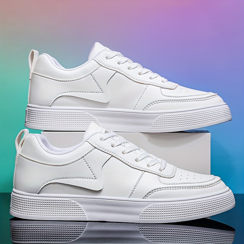Zapatos Blancos de Suela Gruesa para Hombre, Talla Grande - Nueva Colección