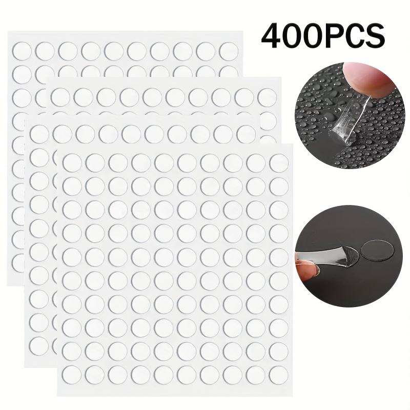 400pcs/700pcs Double-sided Adhesive Round Reusable Transparent Stickers. Stick , Instantly!