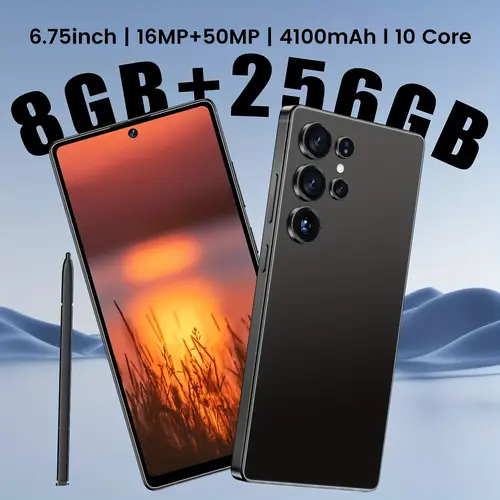 6 75 inch large screen 8gb 256gb storage space facial recognition unlocks smartphone built 16 50mp definition pixel 4100mah battery free phone case protective film data cable wired headphones card reader