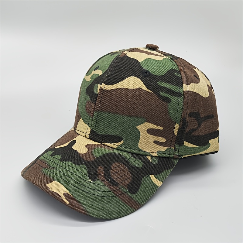 Image of Men's & Women's Camouflage - Outdoor Hat With // Camo Pattern, Duck Tongue Design For, Camping, Hunting - Retro Camo Uniform Accessory (unisex)