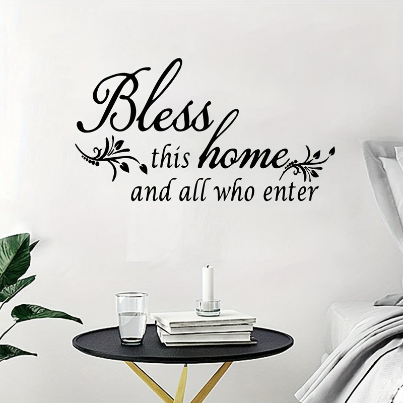 

1pc, English Wall Stickers, Bless Creative Removable Decorative Stickers For Living Room And Bedroom