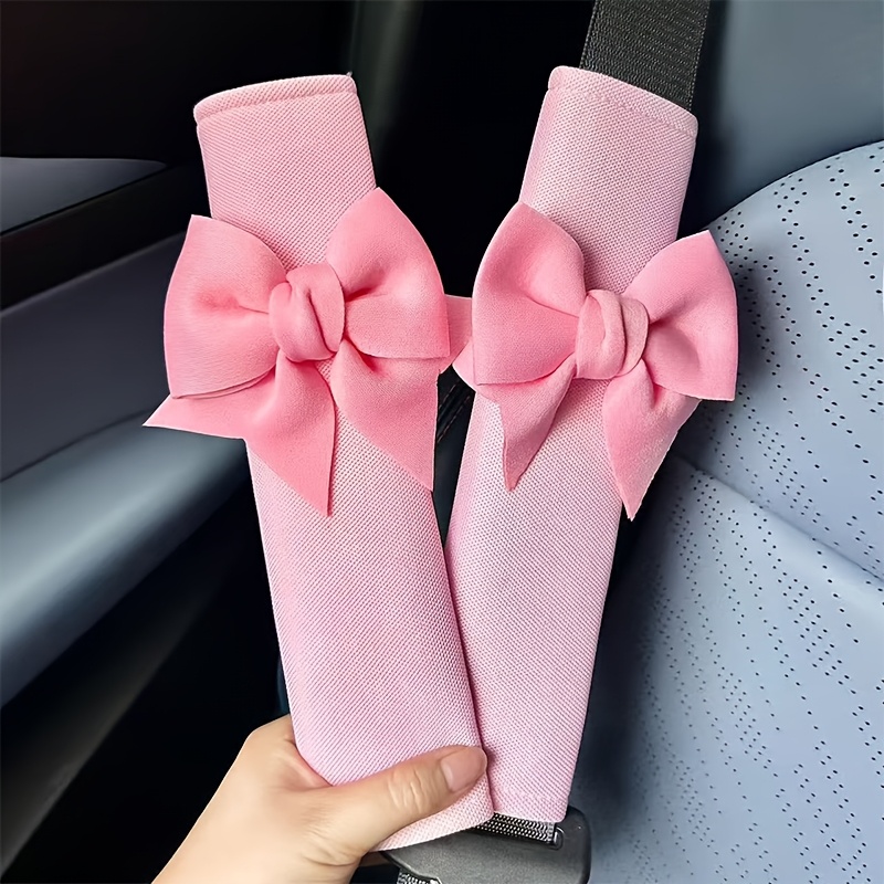 TEMU 2er-Set Einfarbige Schleife Schulterpolster Autositzgurt Schutz Auto Anti-Scheuer Anti-Rutsch Pad Schulterpolster Auto Dekoration Zubehör