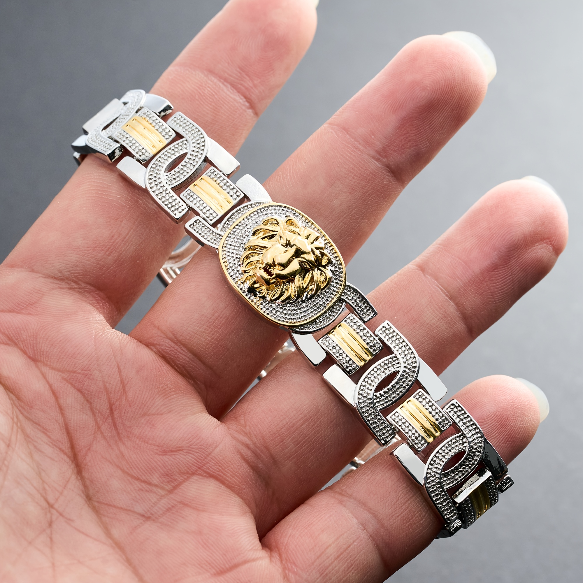 1pc Hand Card 24k Gold Plated Bangle, Luxurious Vintage Cuffs Jewelry, Unique Accessory Gift For