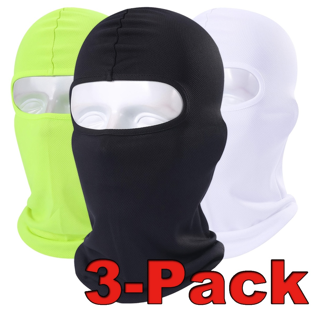 

3pcs Balaclava Face Mask Breathable Neck Gaiter Sun Protector -wind Anti-dust Motorcycle Ski Scarf For Men Women Full Face Cover