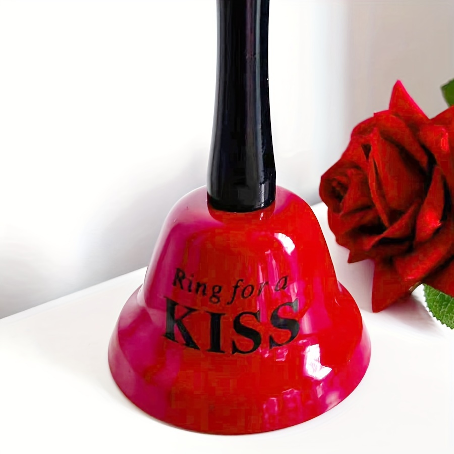 

Vintage Hand Bell, Pack Of 1, "ring For A Kiss" , Romantic Decorative Bell For Valentine's Day, Home Decor, And - No Power Needed.